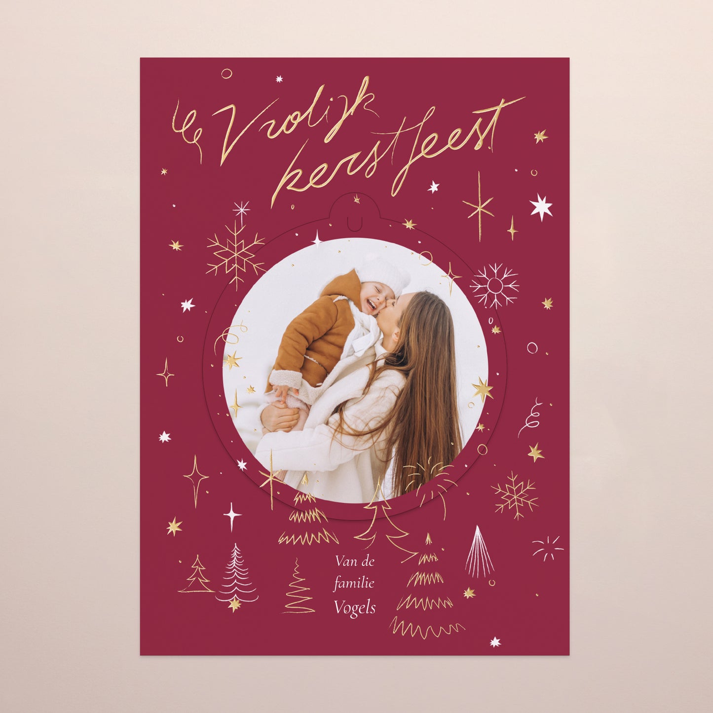 Wenskaart Eindejaar Afneembaar Kerstgloed foto N° 2