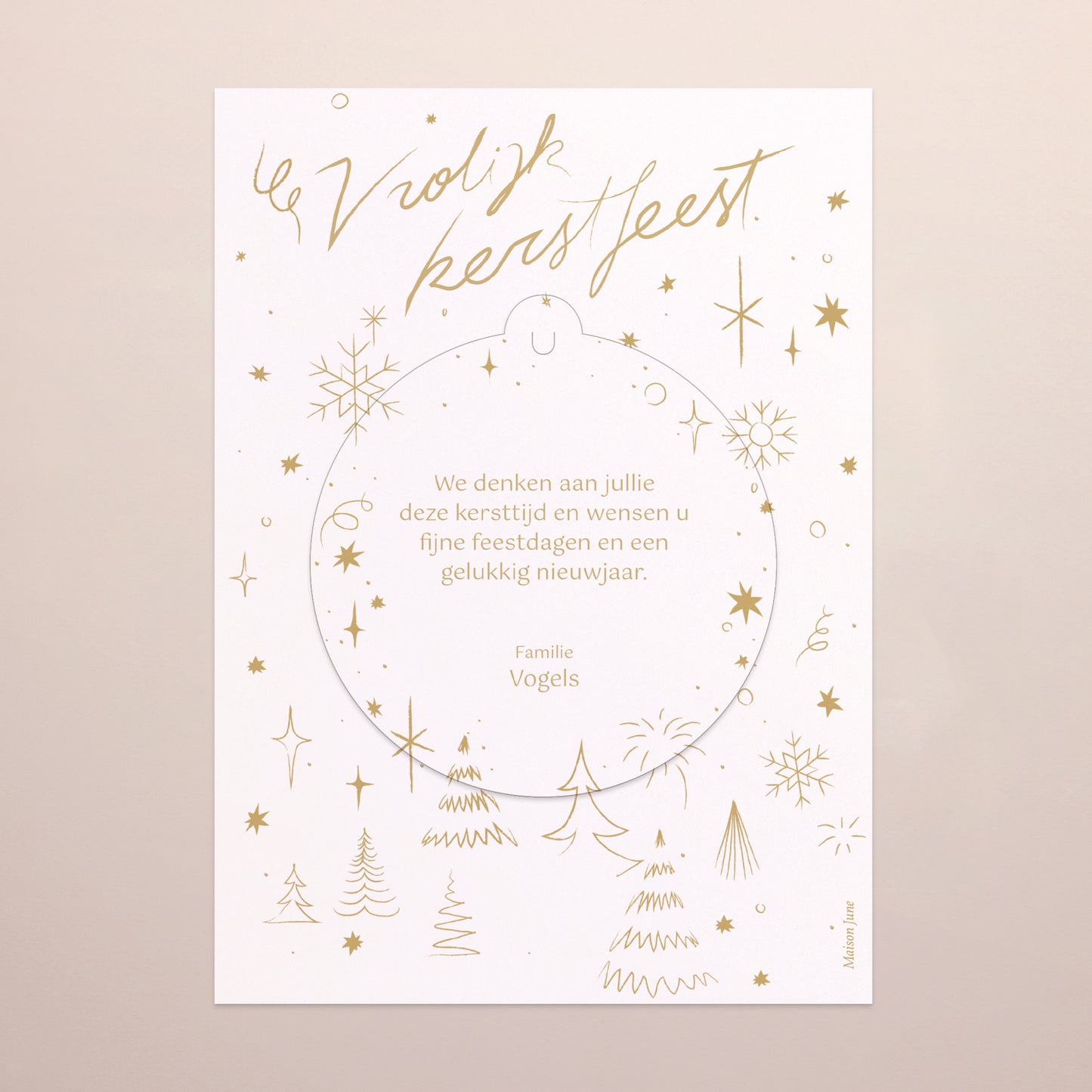 Wenskaart Eindejaar Aftrekbaar Kerststraling II foto N° 3