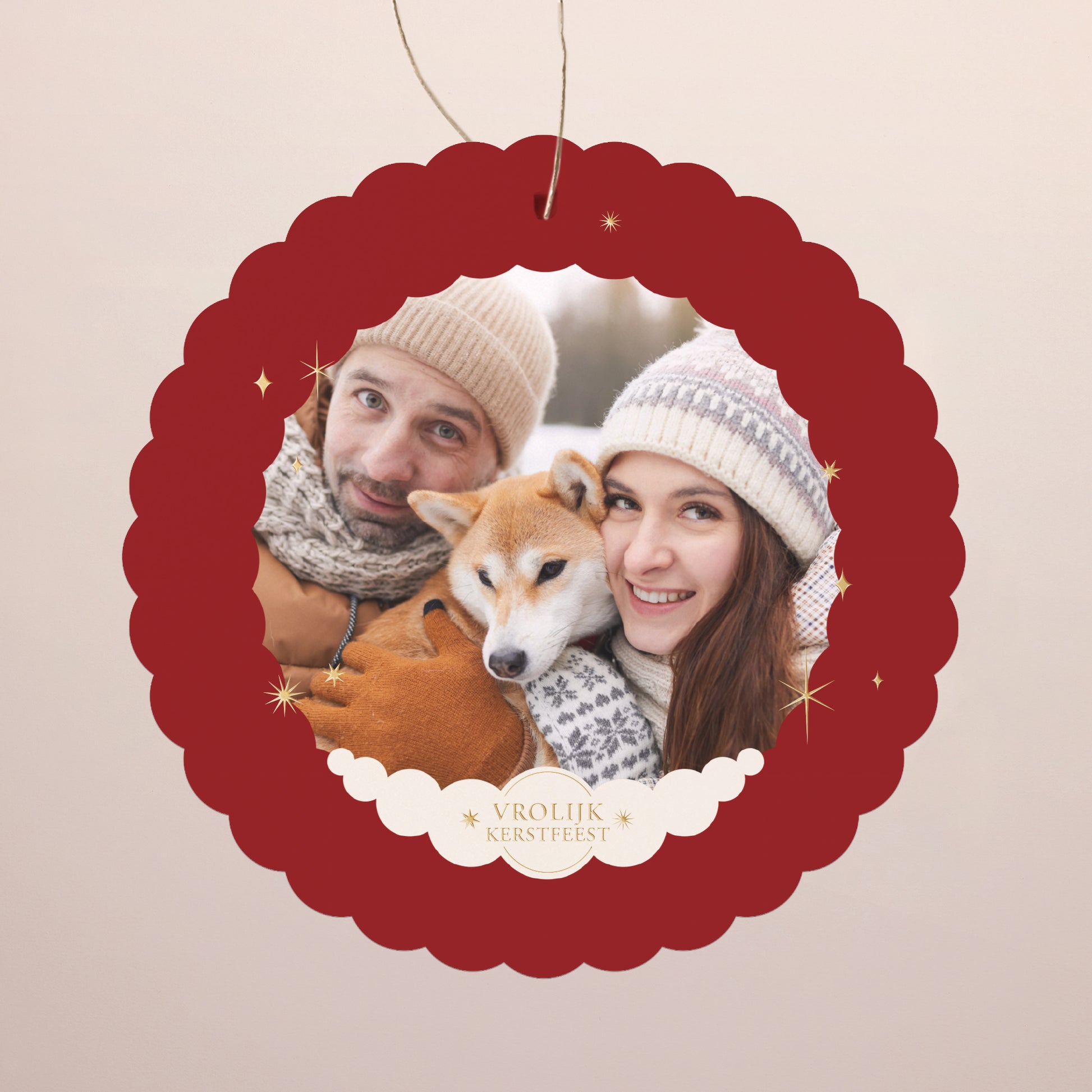 Kerstkaart Eindejaar Om op te hangen. Kerstwarmte foto N° 1