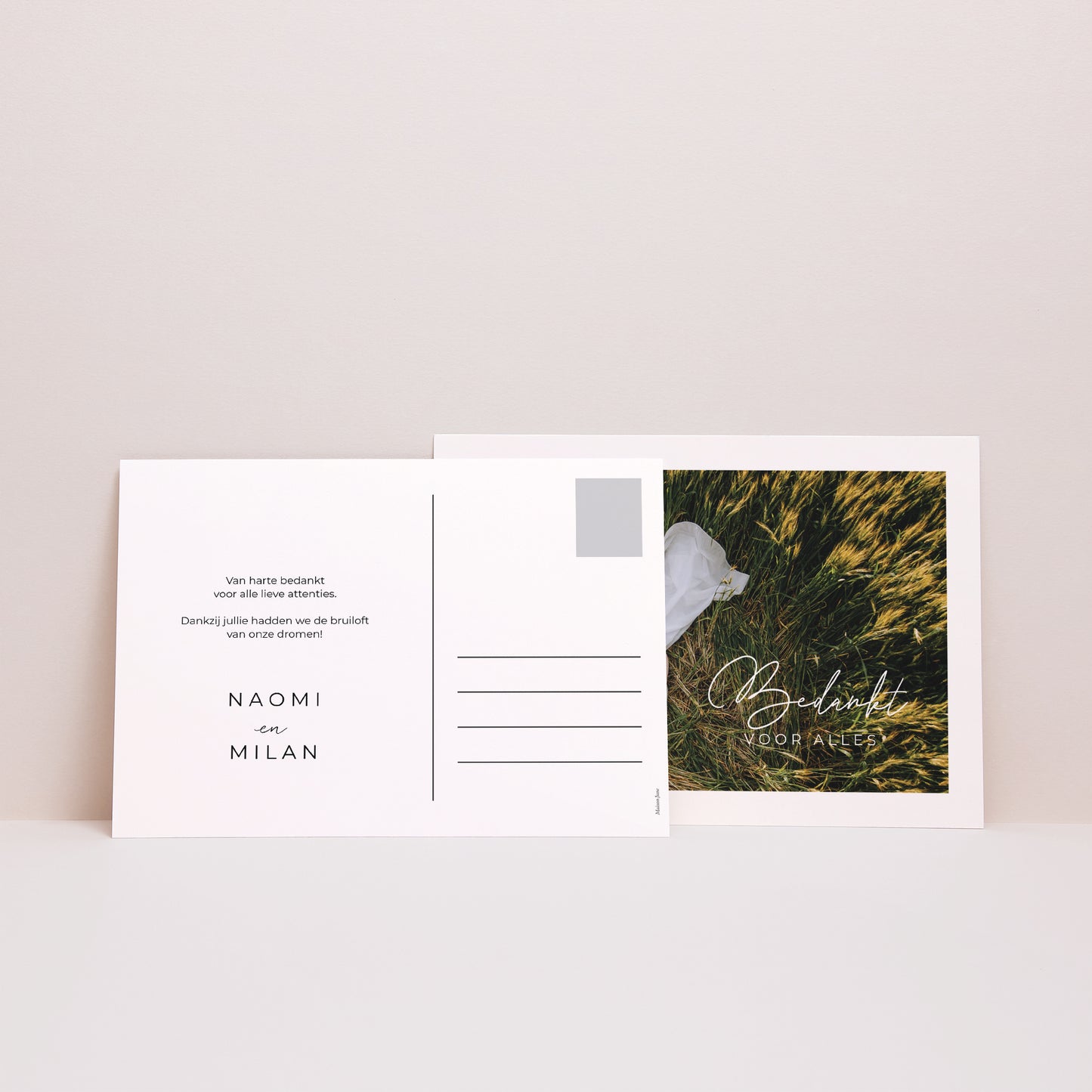 Bedankkaart Huwelijk Landschap Een stempelt dankje foto N° 3