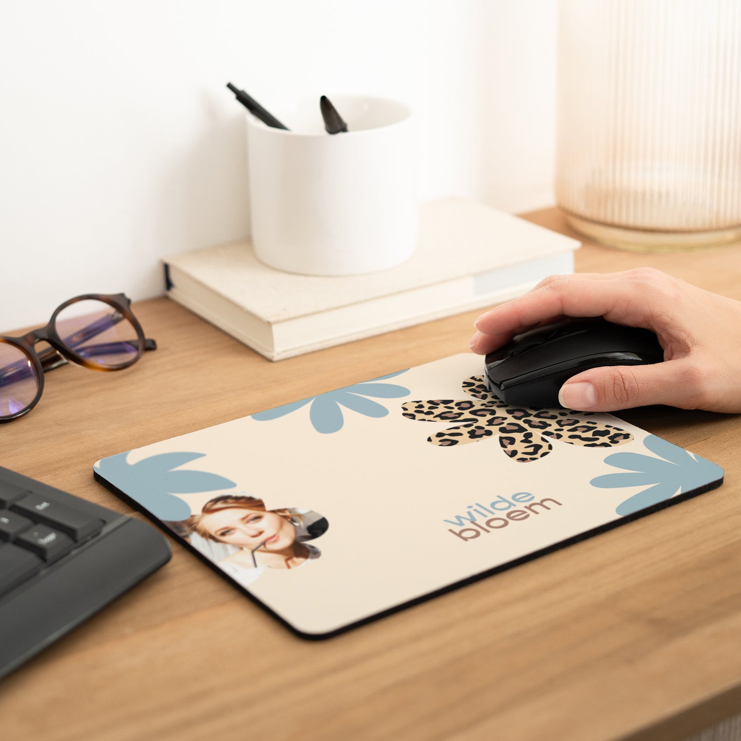 Muismat Objecten Rechthoek Wilde bloempje foto N° 2