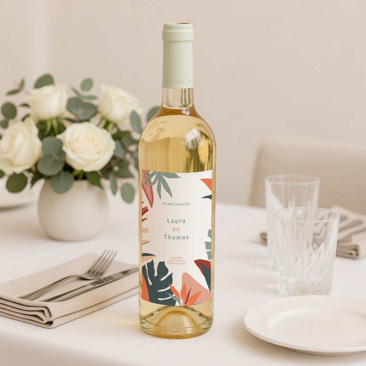 Flesetiket Huwelijk Portret Tropische liefde foto N° 2