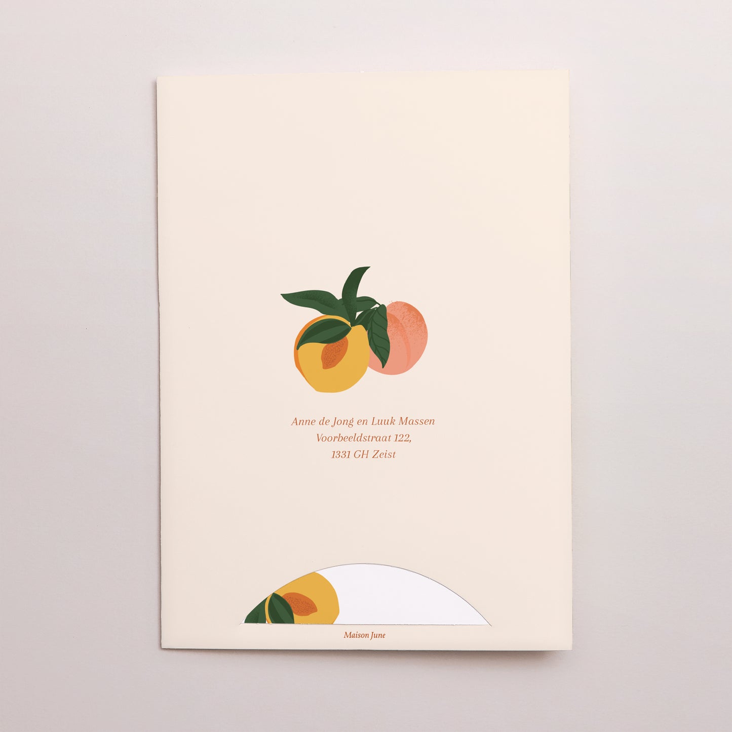 Uitnodigingskaart Huwelijk Map 2 kaarten Onder de abrikozenbomen foto N° 4