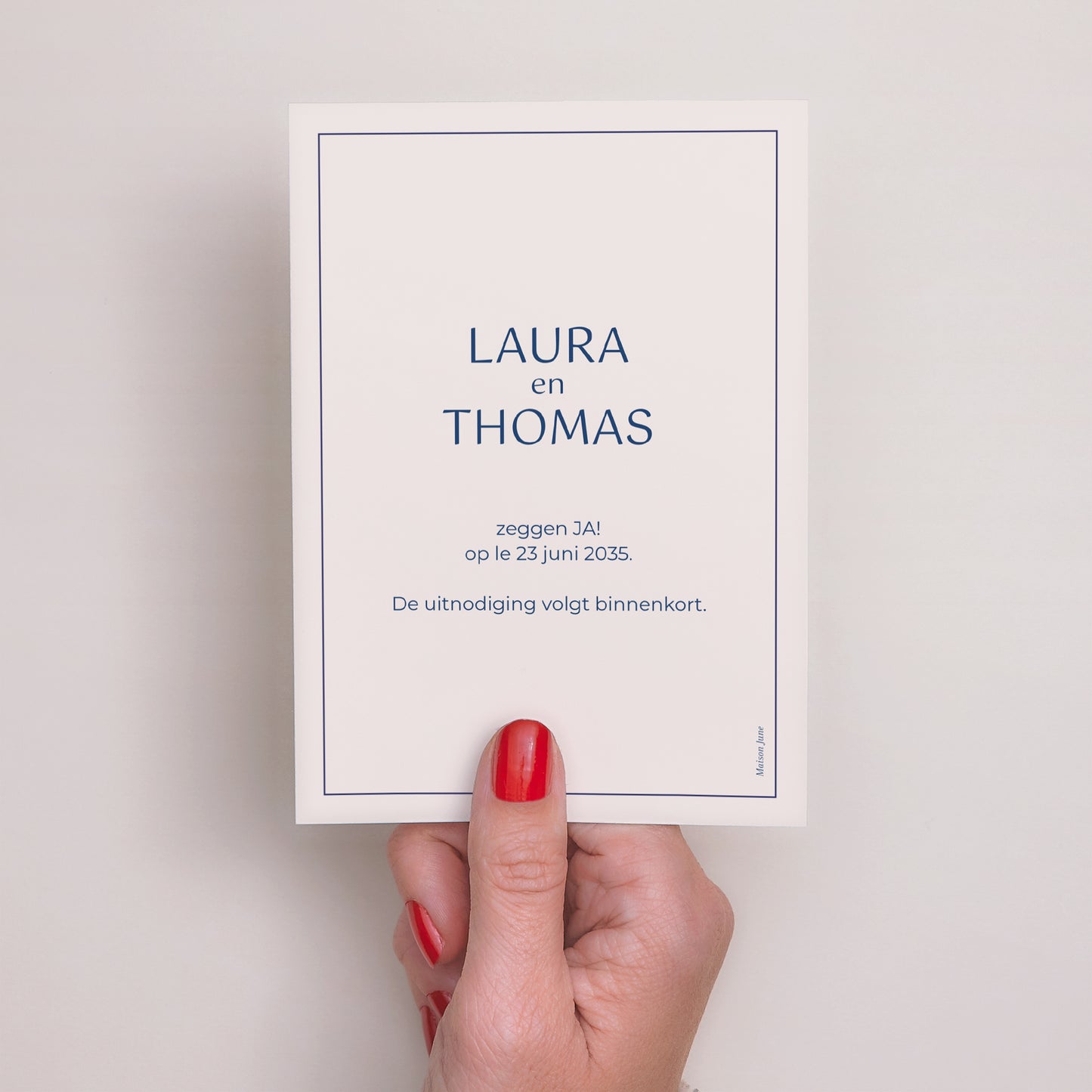 Save the date kaart Huwelijk Portret Faubourg Saint-Honoré foto N° 3