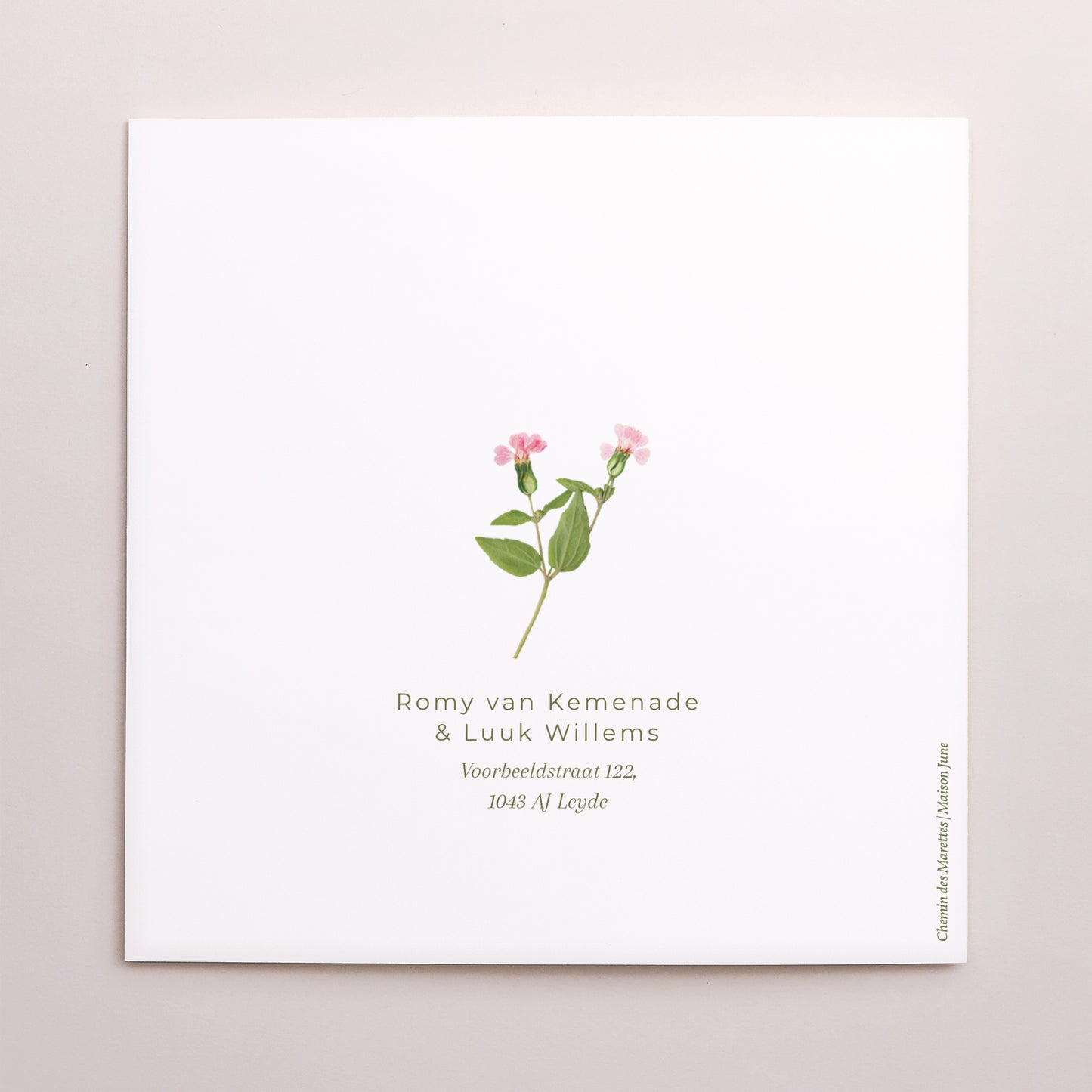 Trouwkaarten Dubbele vierkante vouw Zachte Oogst foto N° 3