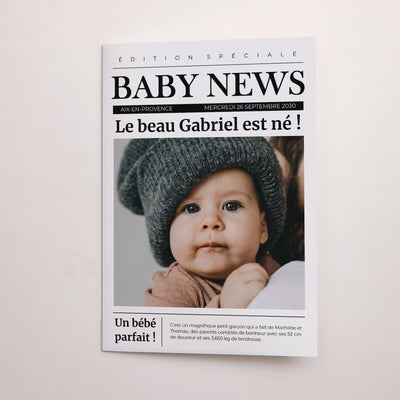 Geboortekaartje zwart-wit