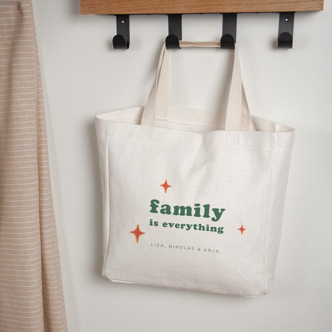 Tote Bag Objecten Canvas handvat Familie is alles foto N° 4