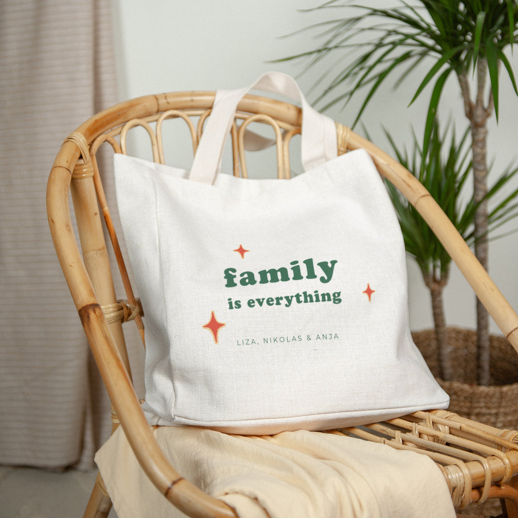 Tote Bag Objecten Canvas handvat Familie is alles foto N° 5