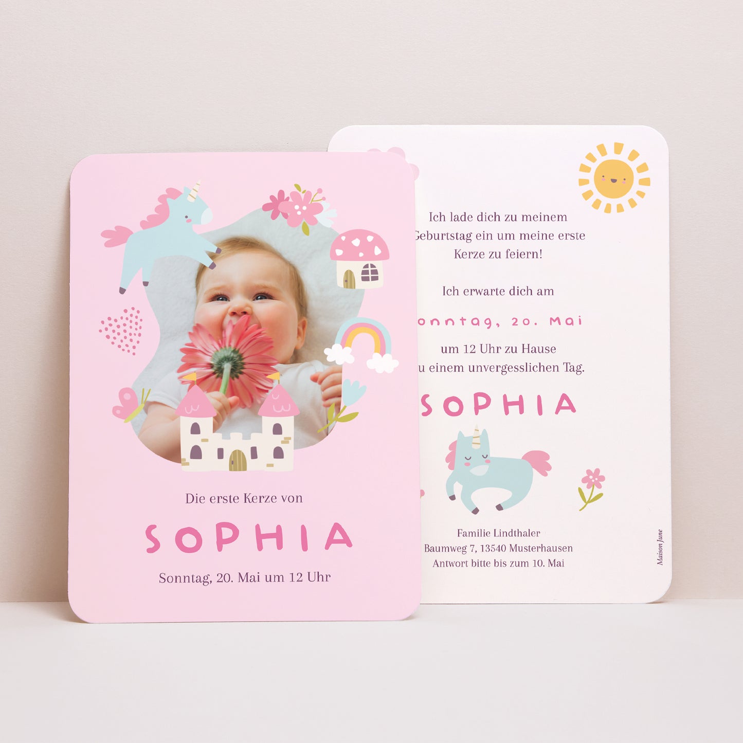 Invitations Anniversaire Enfant Portrait, bords arrondis Petit monde enchanté foto N° 4