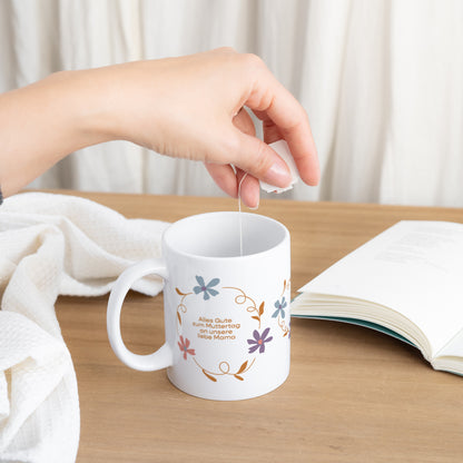 Mug Objets Blanc Cercle de fleurs foto N° 7