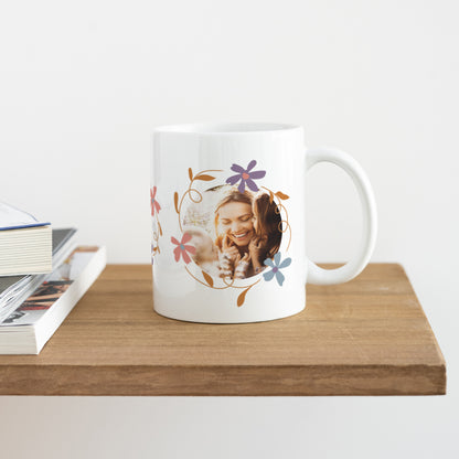 Mug Objets Blanc Cercle de fleurs foto N° 8