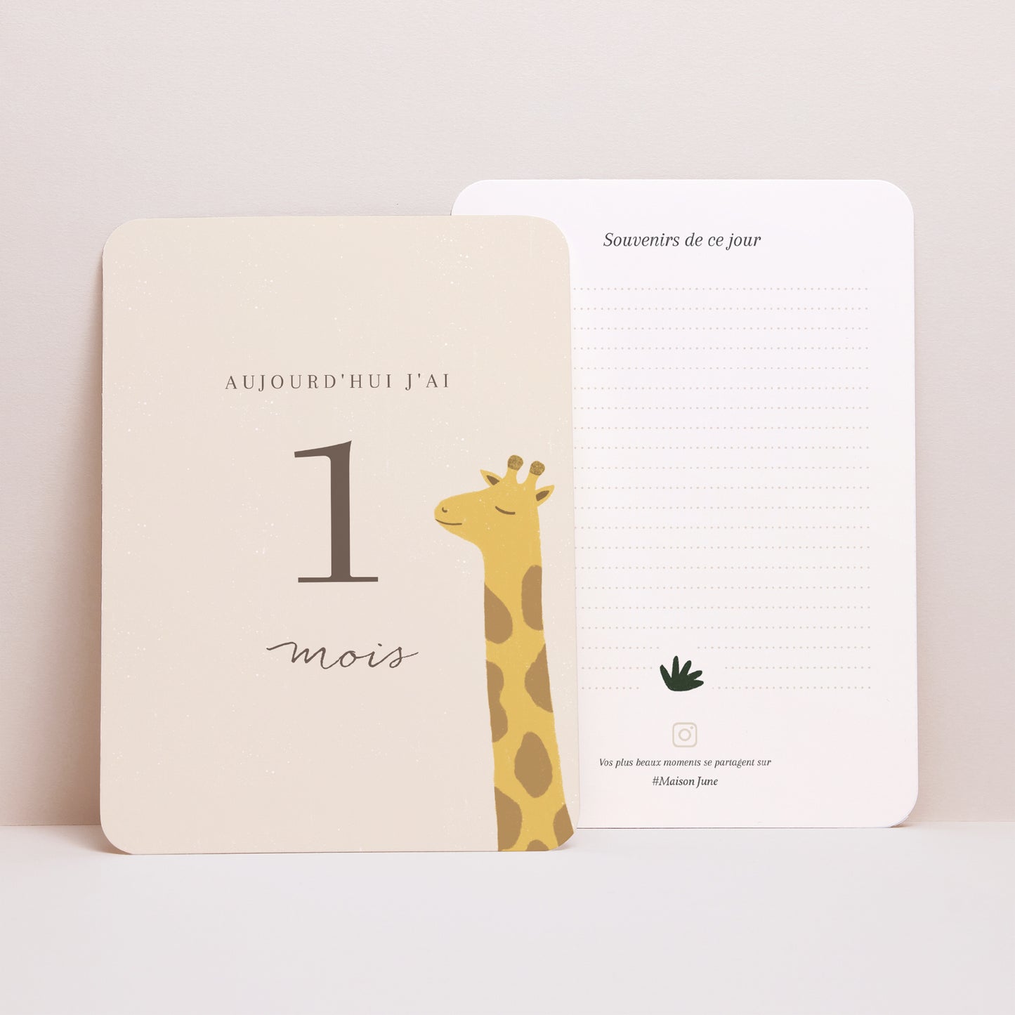 Babystapkaarten Geboorte Set van 12 Giraffe Savanne foto N° 2