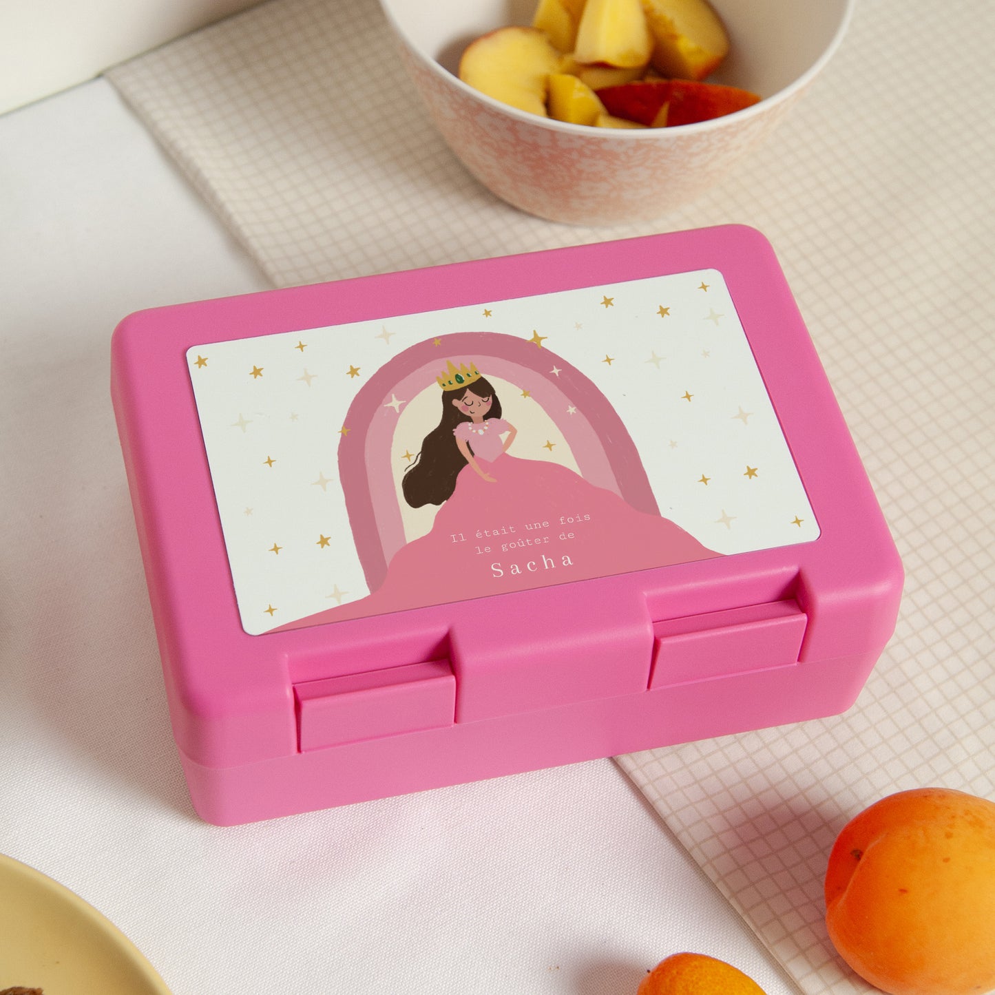 Roze Prinses Regenboog Kinderverjaardagssnackdoos foto N° 1
