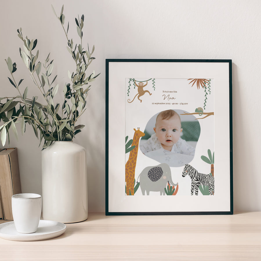 Poster Geboorte Portret De Dieren van Afrika II foto