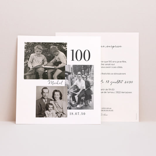 Volwassen verjaardagskaart vierkante verjaardag 100 jaar gemengde vierkante foto foto