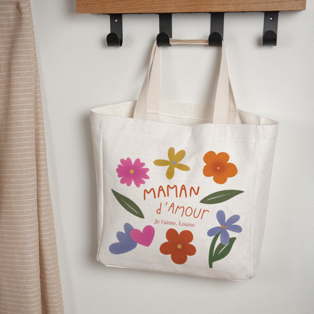 Tote Bag Objecten Anse in canvas Maman d'Amour foto N° 1