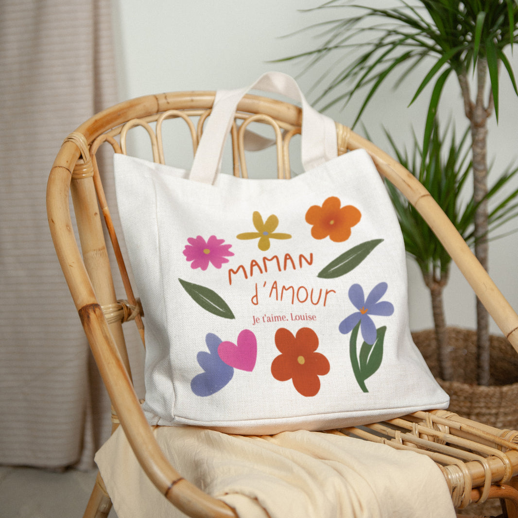 Tote Bag Objecten Anse in canvas Maman d'Amour foto N° 2