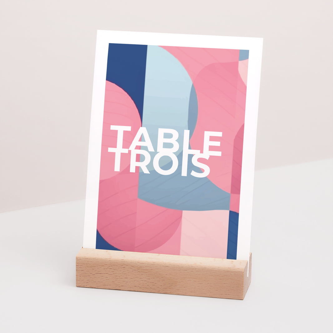 Marque table Mariage Rectangle Pink & Blue foto N° 3