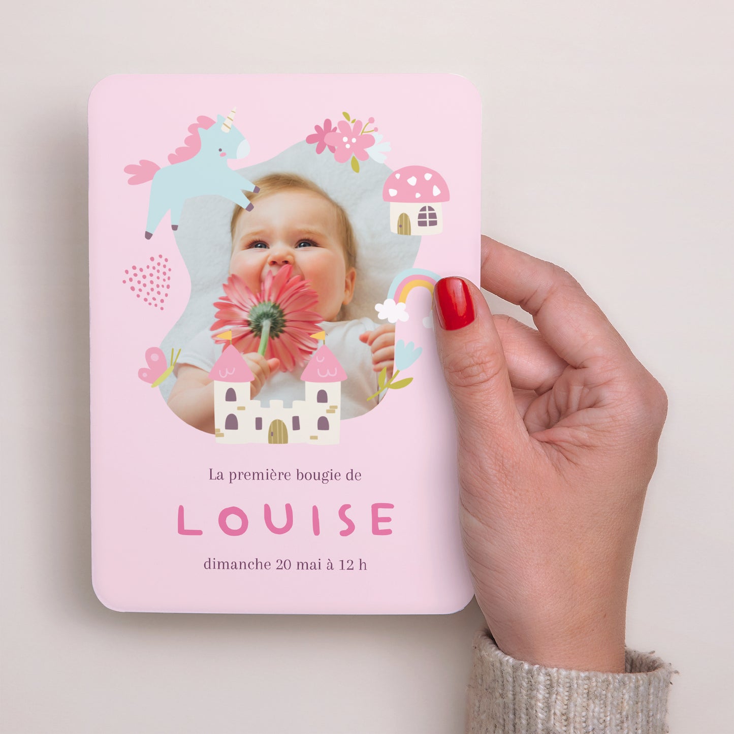 Invitations Anniversaire Enfant Portrait, bords arrondis Petit monde enchanté foto N° 2