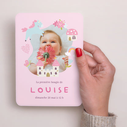 Invitations Anniversaire Enfant Portrait, bords arrondis Petit monde enchanté foto N° 2