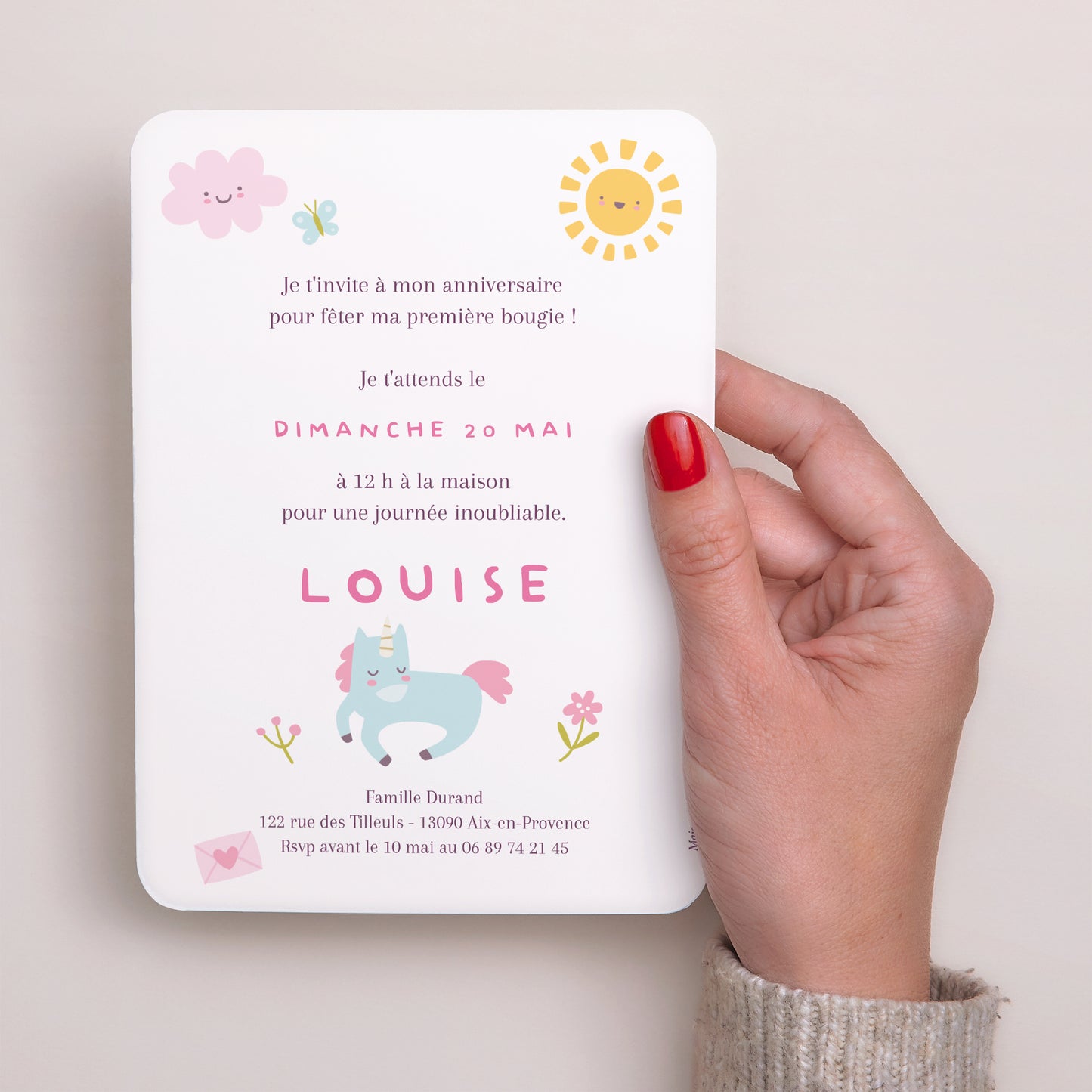 Invitations Anniversaire Enfant Portrait, bords arrondis Petit monde enchanté foto N° 3