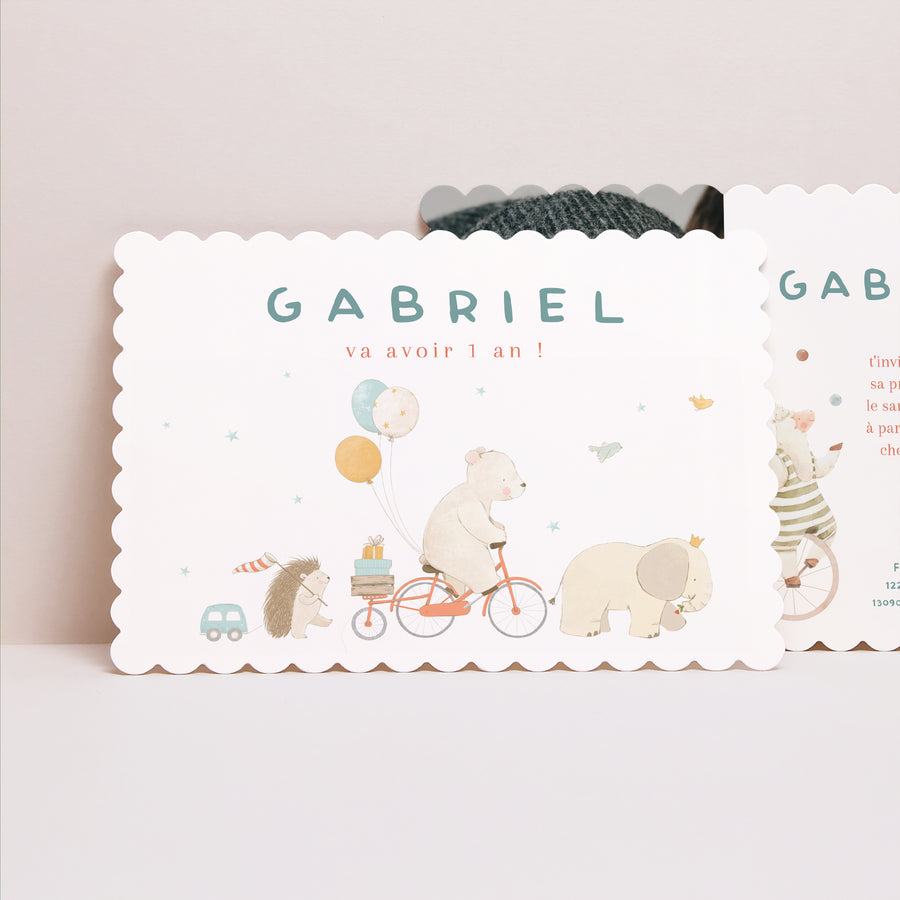 Invitations Anniversaire Enfant Paysage, bords biscuit Ma fête d'anniversaire ! foto