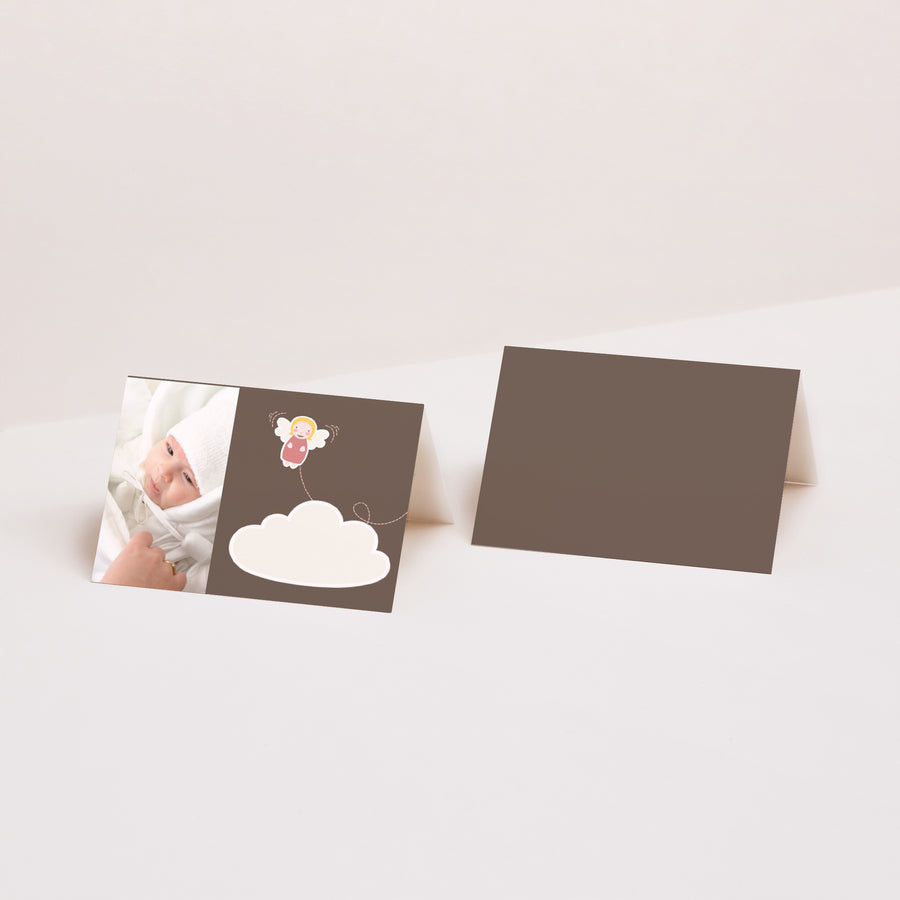 Naamkaartjes Doop 2 luiken Bébé Ange - Doop foto