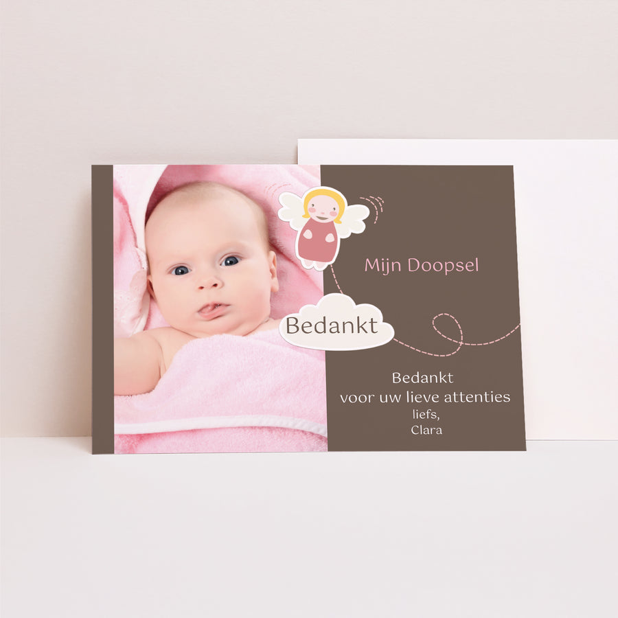 Bedankkaart Doop Landschap Bébé Ange - Doop foto