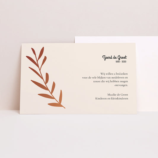 Uitnodigingskaart Overlijden Landschap Moeder Godin foto