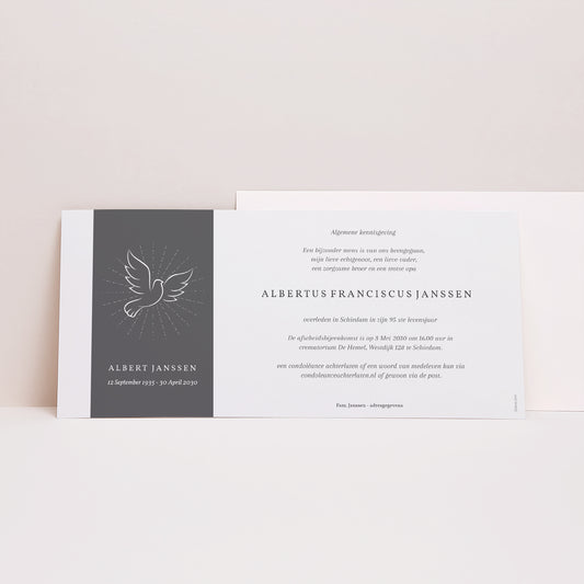 Uitnodigingskaart Overlijden Panoramisch landschap Pax foto