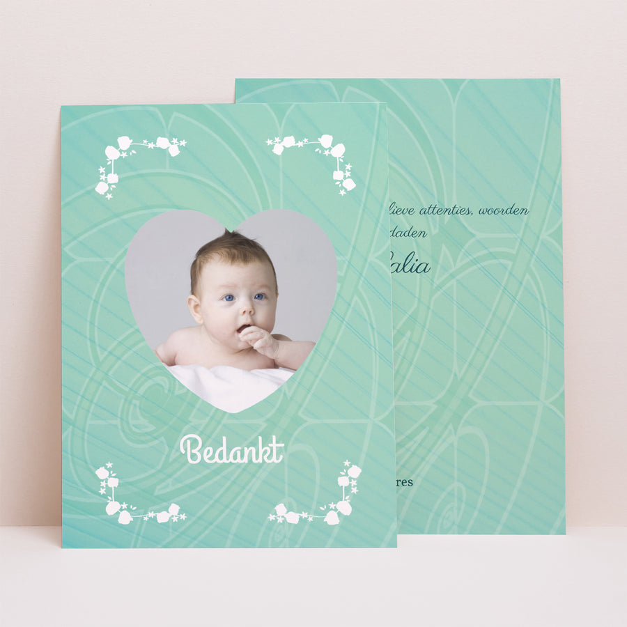 Bedankkaart Geboorte Portret Maïanthème foto