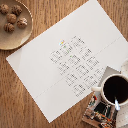 Kalender Eindejaar Enkelvoudig landschap Regenboog van kleuren foto N° 1