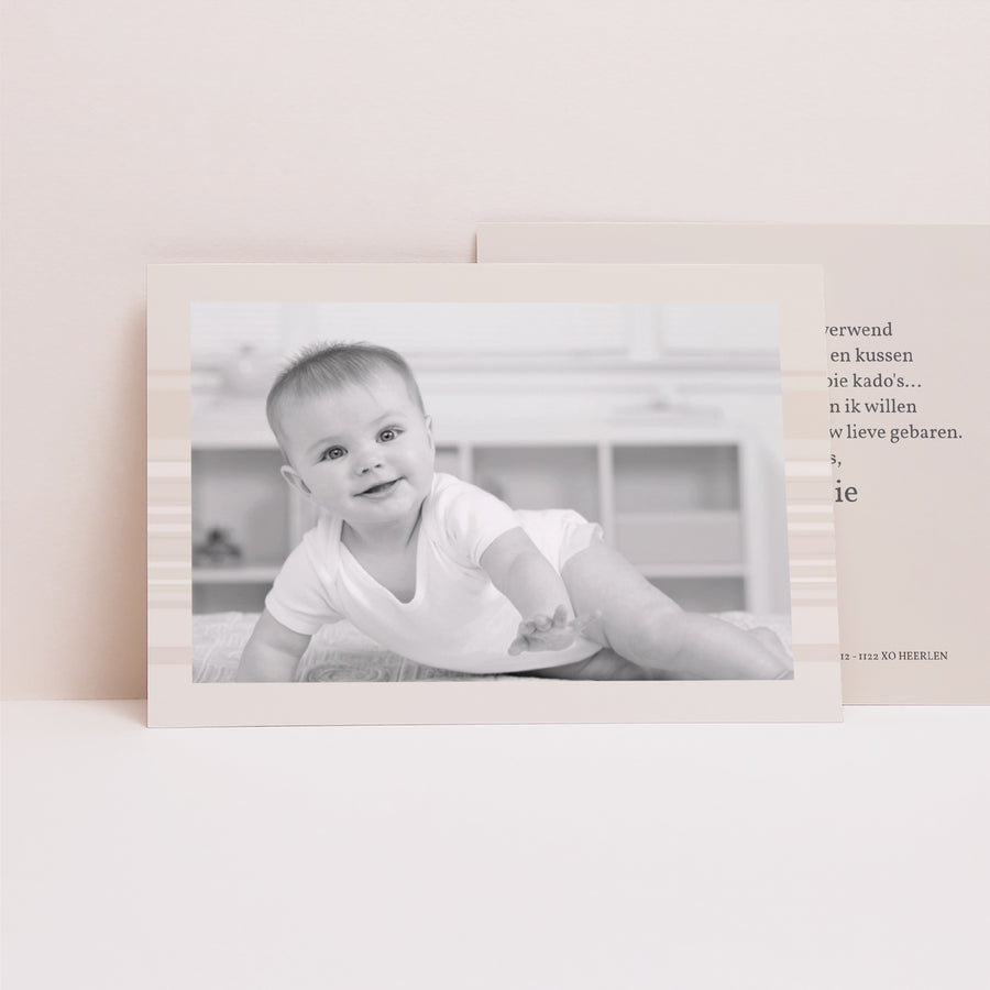 Bedankkaart Geboorte Landschap Klassiek en chic - Grijs foto