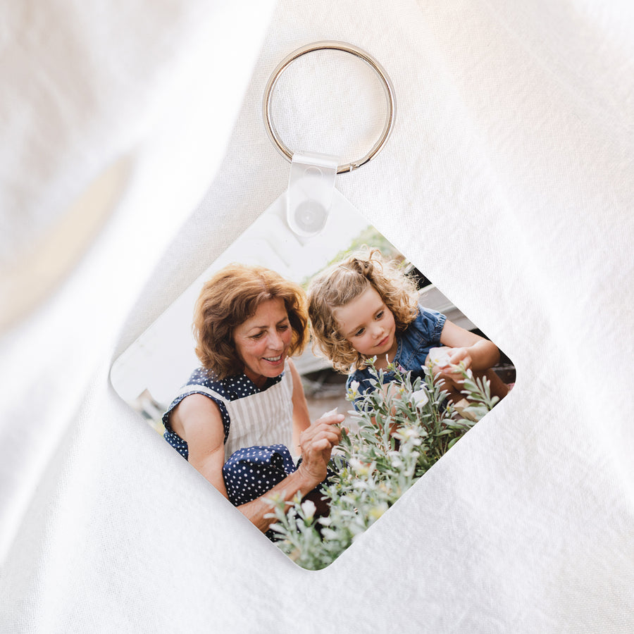 Sleutelhanger Objecten Vierkant Vierkante sleutelhanger met foto foto