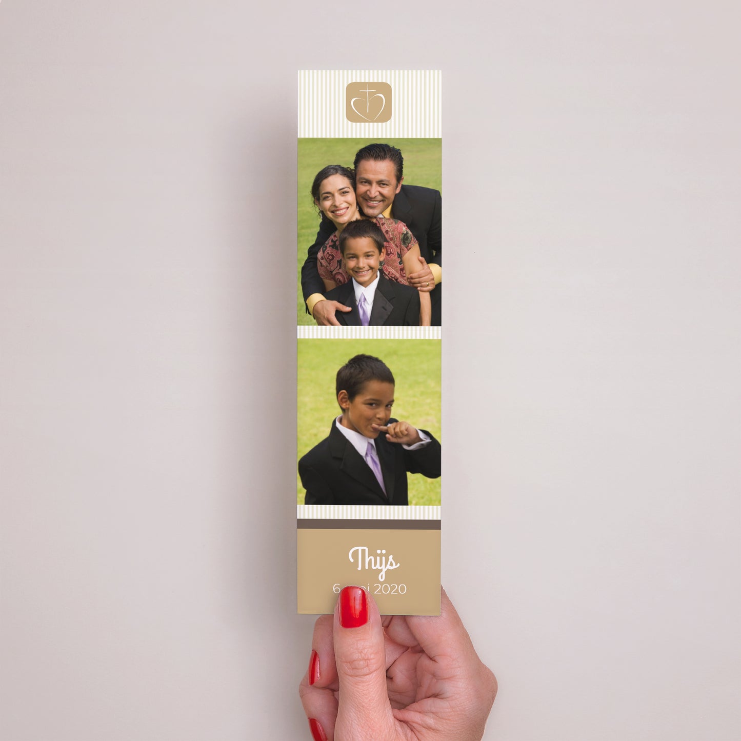 Boekenlegger Communie Bladwijzer Communie, geloofsbelijdenis - beige foto N° 2