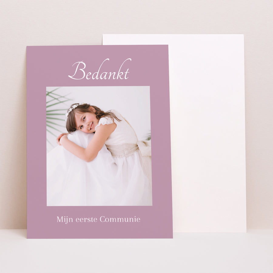 Bedankkaart Communie Portret Nuchterheid foto