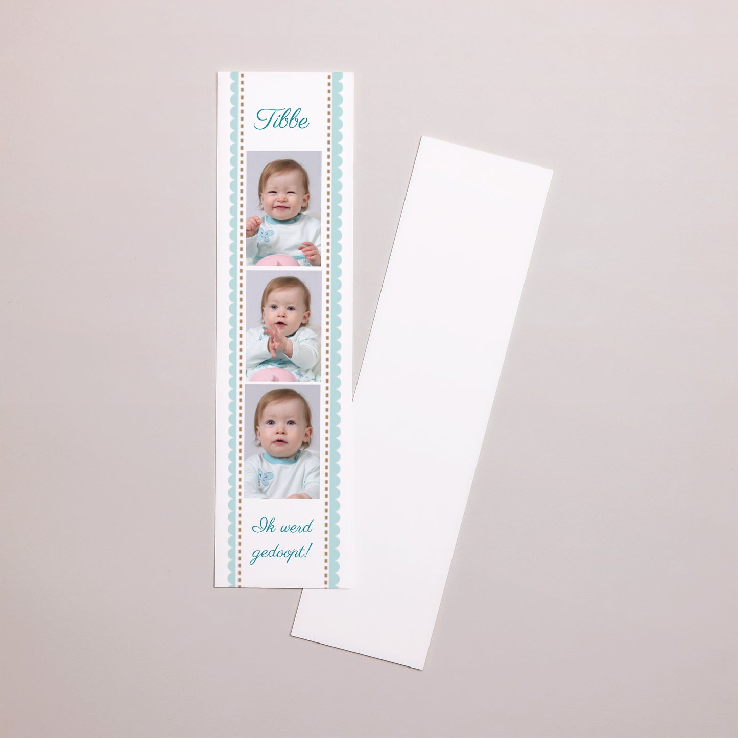 Boekenlegger Doop Bladwijzer Retro doop - Jongen foto N° 1