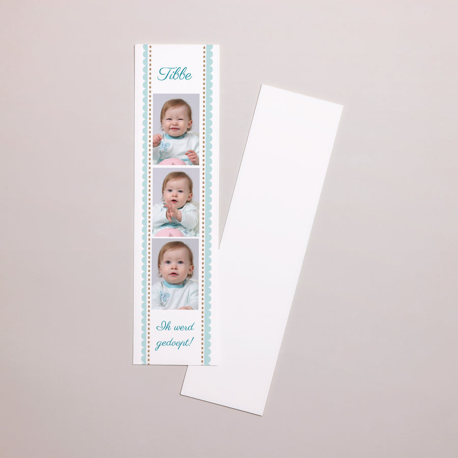 Boekenlegger Doop Bladwijzer Retro doop - Jongen foto