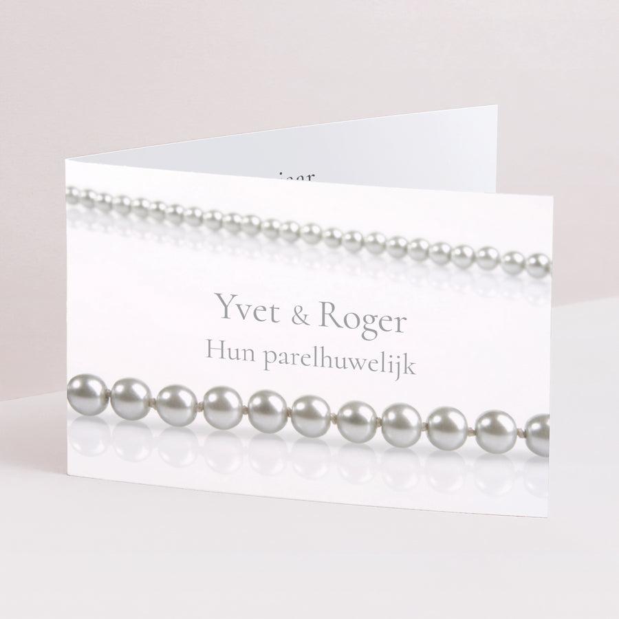 Uitnodigingen Huwelijksverjaardag Dubbele landschapspanelen Parelhuwelijk - 30 jaar huwelijk foto