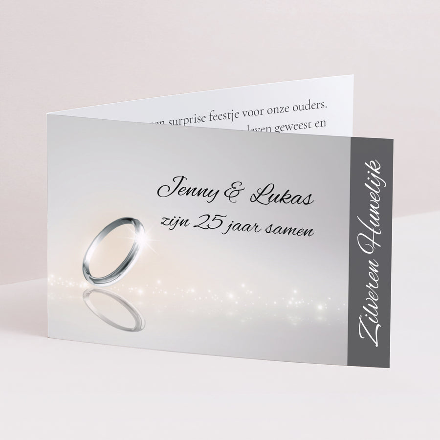 Uitnodigingen Huwelijksverjaardag Dubbele landschapspanelen Zilveren huwelijksverjaardag - 25 jaar huwelijk foto