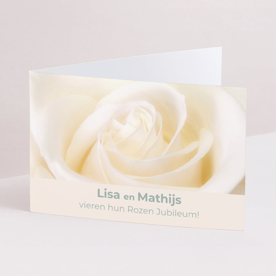 Uitnodigingen Huwelijksverjaardag Dubbele landschapspanelen Noces de Rose - 17 jaar huwelijk foto