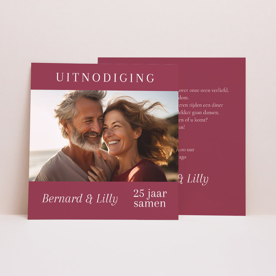 Uitnodigingen Huwelijksverjaardag Vierkant Huwelijk foto