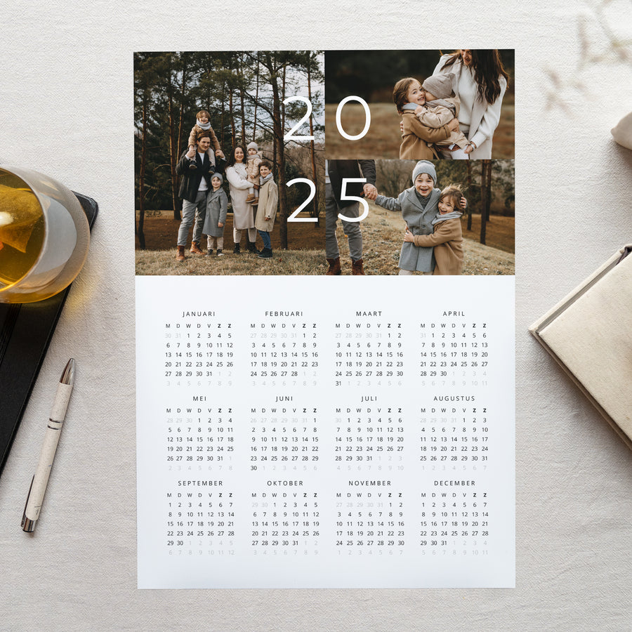 Kalender Eindejaar Monopagina portret Familie foto
