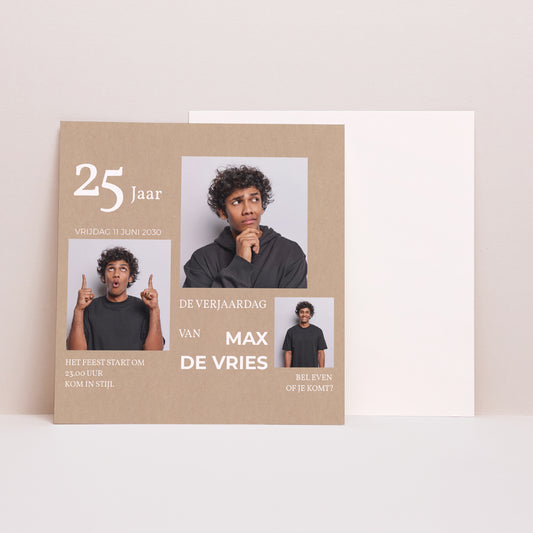 Uitnodigingen Verjaardag Volwassene Vierkant Relax foto