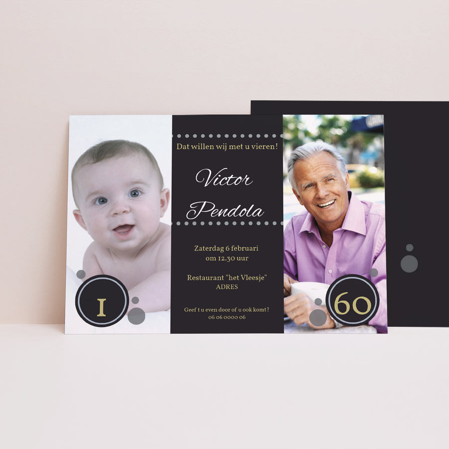 Uitnodigingen Verjaardag Volwassene Landschap Door de jaren heen foto