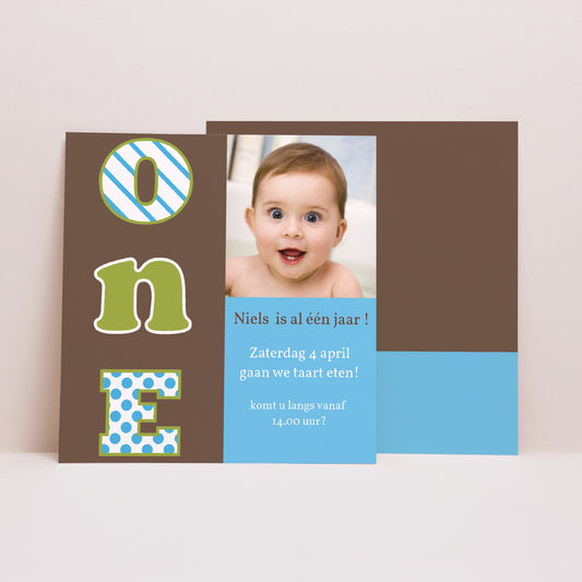 Uitnodigingen Kinderverjaardag Vierkant VN-nummer foto