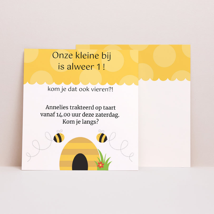 Uitnodigingen Kinderverjaardag Vierkant De mooie bij foto