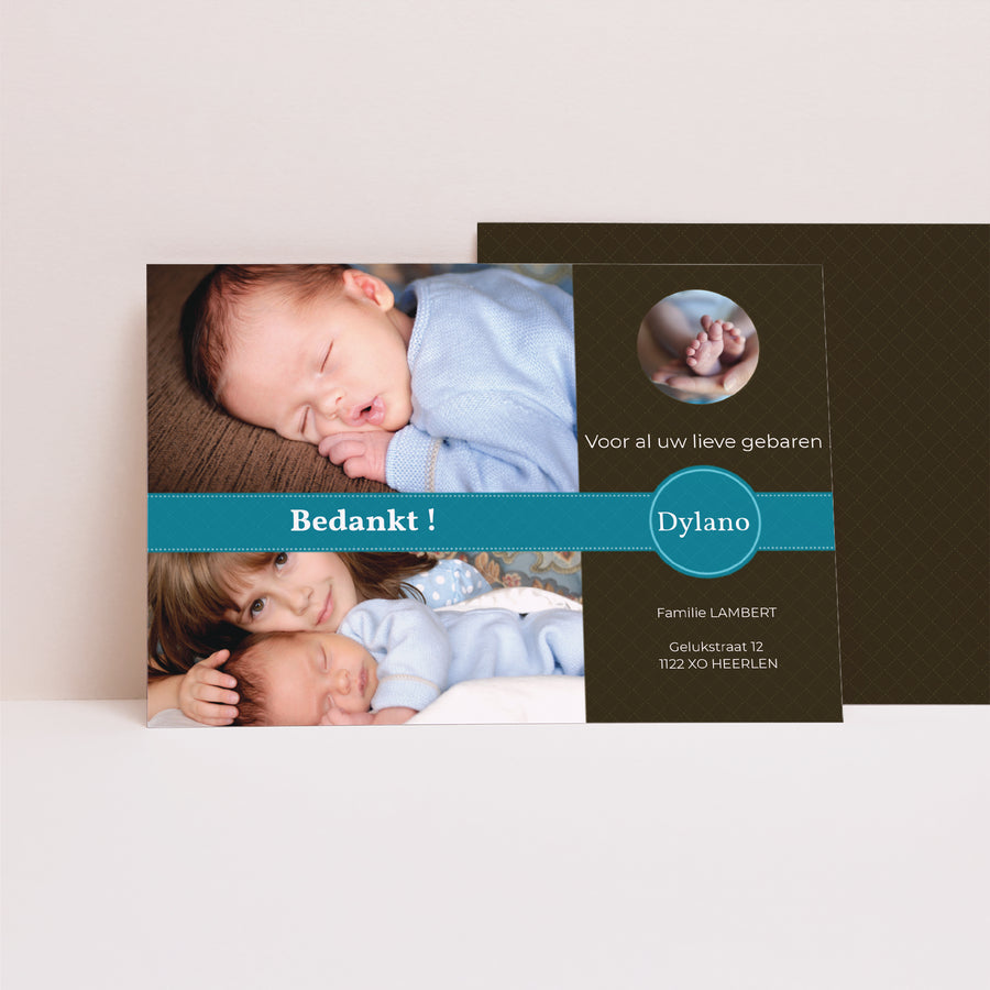 Bedankkaart Geboorte Landschap Perfect ontwerp foto