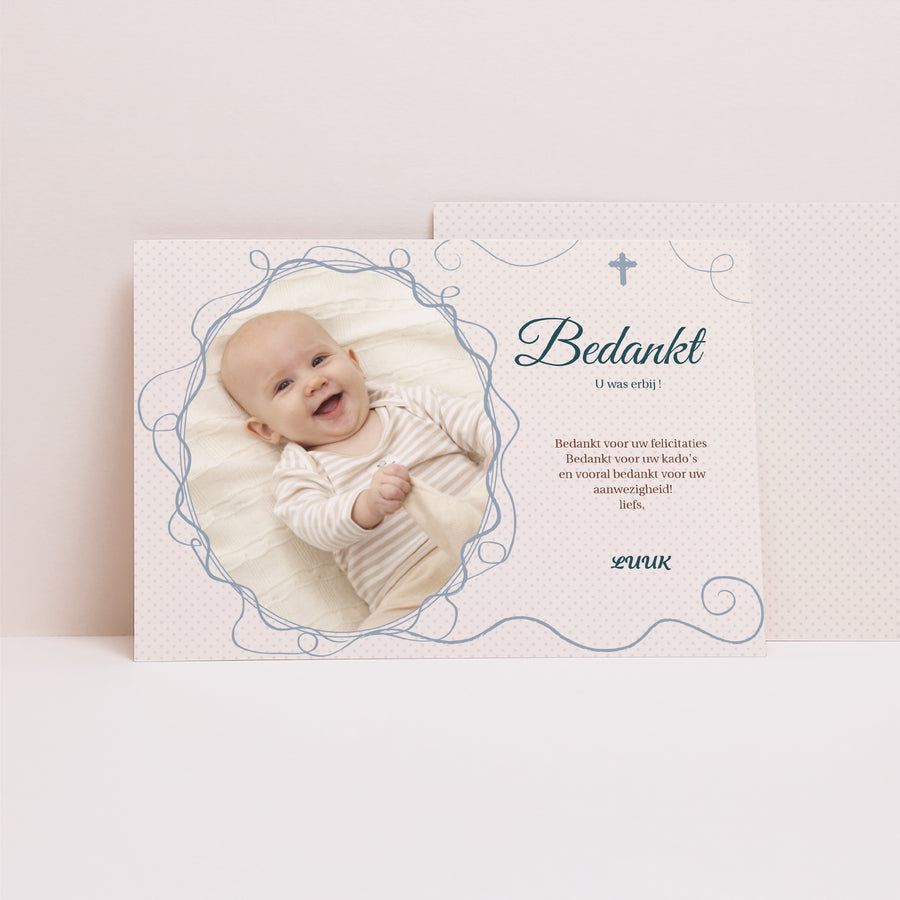 Bedankkaart Doop Landschap Azur foto