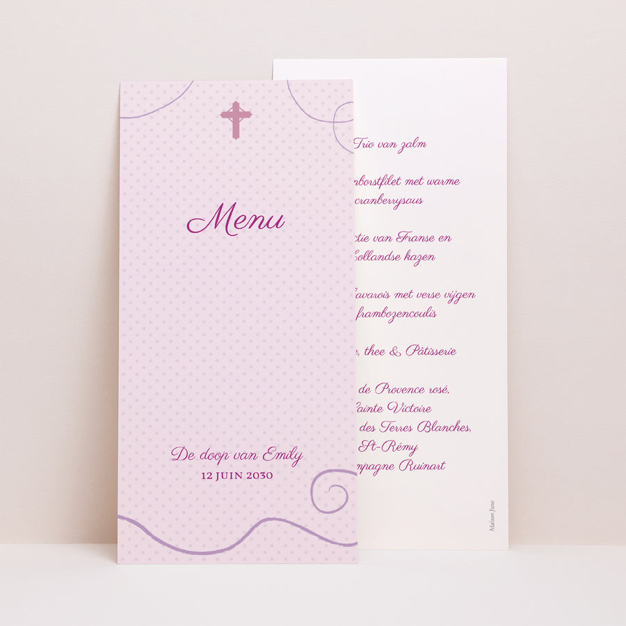 Menukaart Doop Panoramisch portret Sering foto